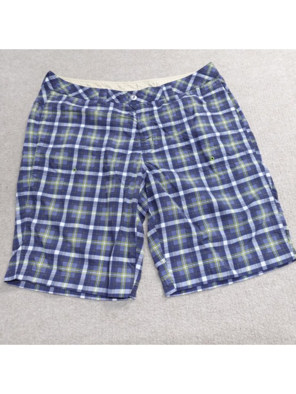 Exofficio Mens Shorts 38 Blue Plaid Nylon 10" in